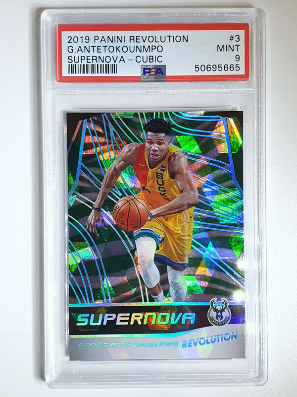 2019 Revolution Giannis Antetokounmpo #3 Supernova CUBIC /50 - PSA 9 (POP 3)