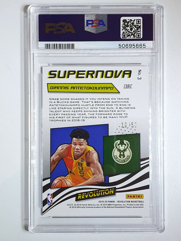 2019 Revolution Giannis Antetokounmpo #3 Supernova CUBIC /50 - PSA 9 (POP 3)