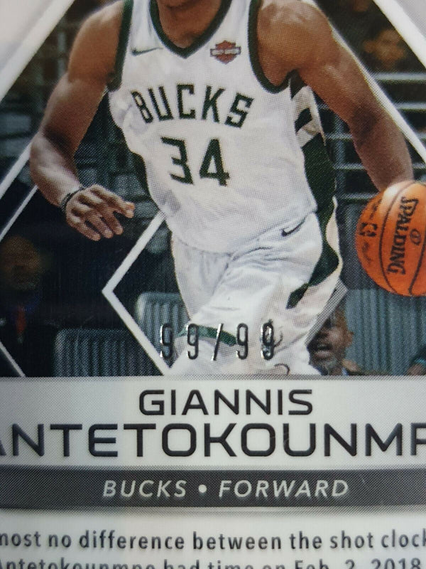 2017 Spectra Giannis Antetokounmpo #5 NEON BLUE Prizm /99 - Ready to Grade