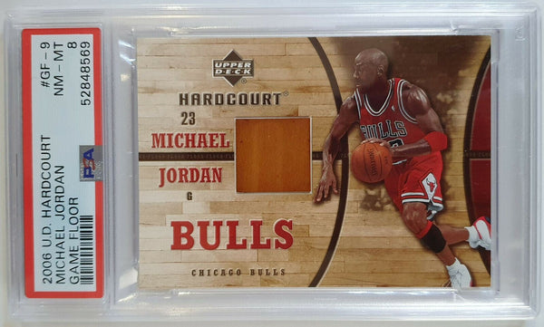 2006 UD Hardcourt Michael Jordan #GF9 GAME USED FLOOR - PSA 8 (POP 5)