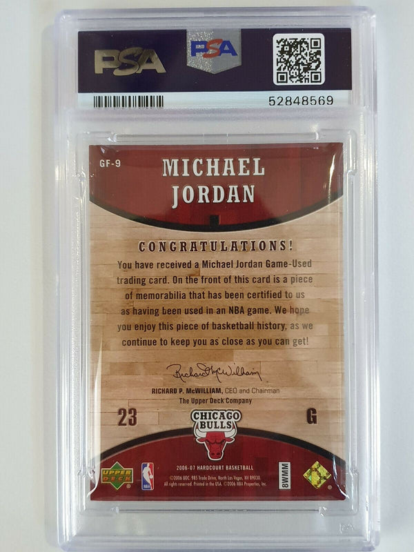 2006 UD Hardcourt Michael Jordan #GF9 GAME USED FLOOR - PSA 8 (POP 5)