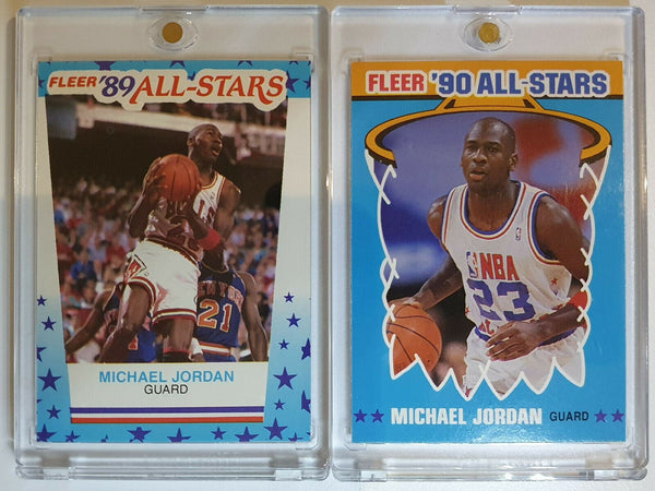 Fleer Michael Jordan ALL STARS Lot of 2 1989 (#3 ) & 1990 (#5) - Gems