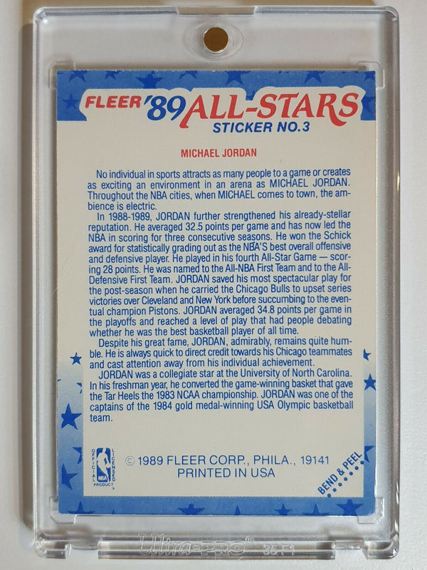 Fleer Michael Jordan ALL STARS Lot of 2 1989 (#3 ) & 1990 (#5) - Gems