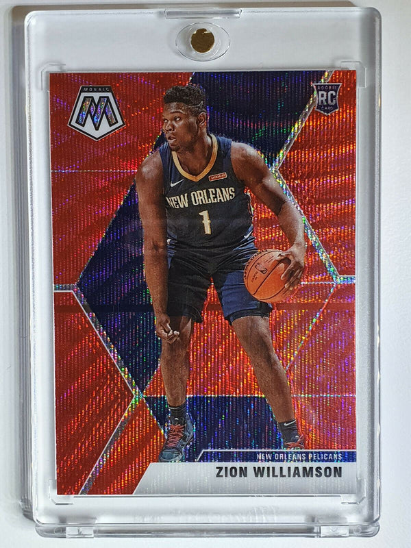 2019 Panini Mosaic Zion Williamson Rookie #209 RED WAVE Prizm