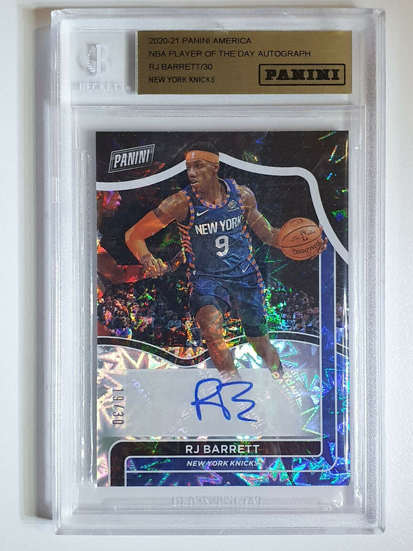 2020-21 Panini Player of the Day RJ Barrett Auto /30 - BGS Graded Autograph