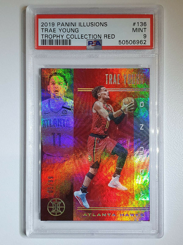 2019 Panini Illusions Trae Young #136 Trophy Collection RED /99 - PSA 9 (POP 1)