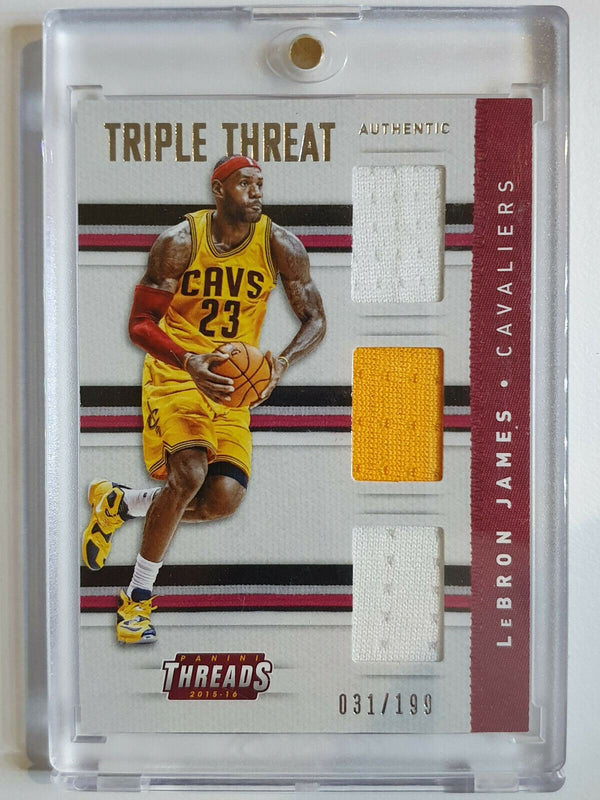 2015 Threads Lebron James Game Worn Jersey /199 TRIPLE PATCH - Ready to Grade