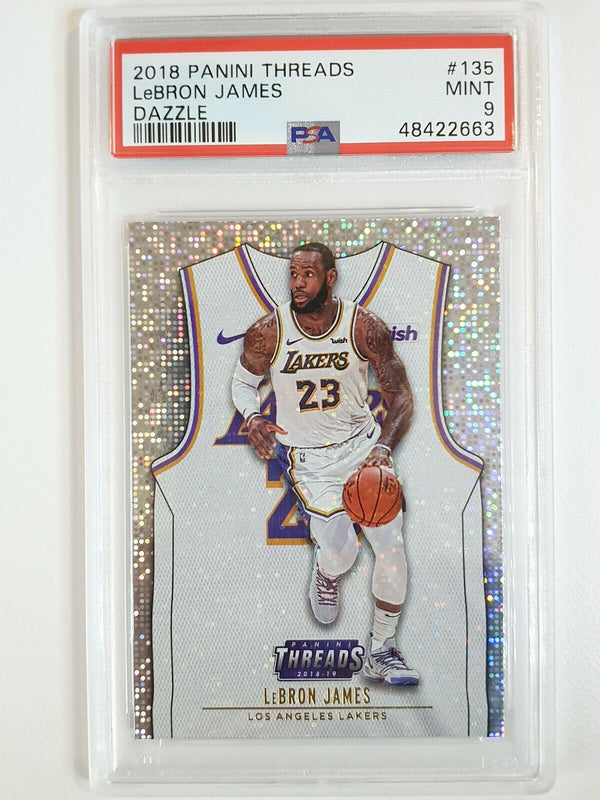 2018 Panini Threads Lebron James #135 DAZZLE Prizm - PSA 9 (POP 24)