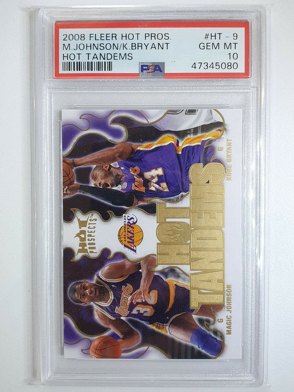 2008 Fleer Hot Tandems Kobe Bryant & Magic Johnson #HT9 - PSA 10 (POP 20)