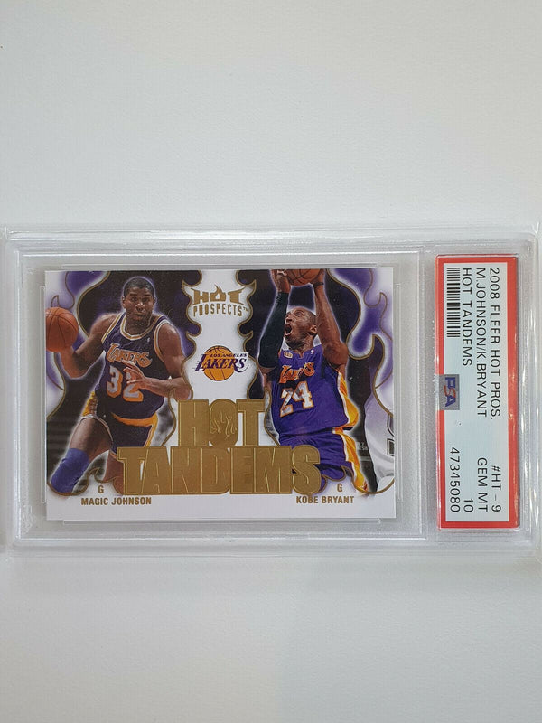 2008 Fleer Hot Tandems Kobe Bryant & Magic Johnson #HT9 - PSA 10 (POP 20)