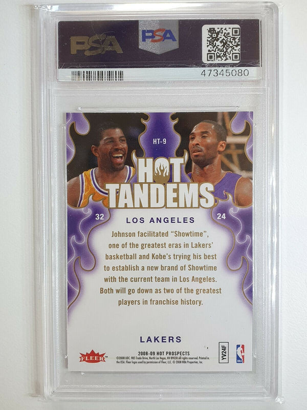 2008 Fleer Hot Tandems Kobe Bryant & Magic Johnson #HT9 - PSA 10 (POP 20)