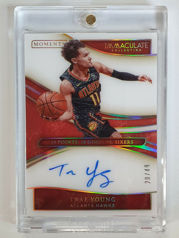 2019 Immaculate Trae Young AUTO (On Card) Gold Moments SSP /49 - True Gem