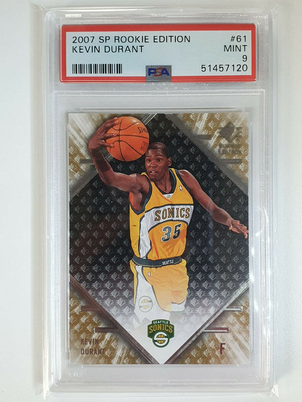 2007 Upper Deck SP Rookie Edition Kevin Durant (KD) ROOKIE #61 - PSA 9