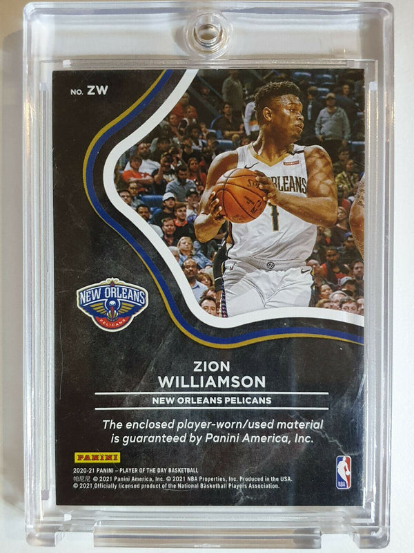 2020 Zion Williamson #ZW Game Worn Jersey Patch EXPLOSION /99 - Ready to Grade