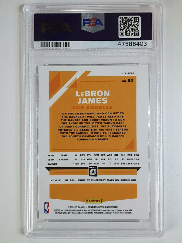 2019 Donruss Optic Lebron James #60 FAST BREAK Prizm - PSA 9