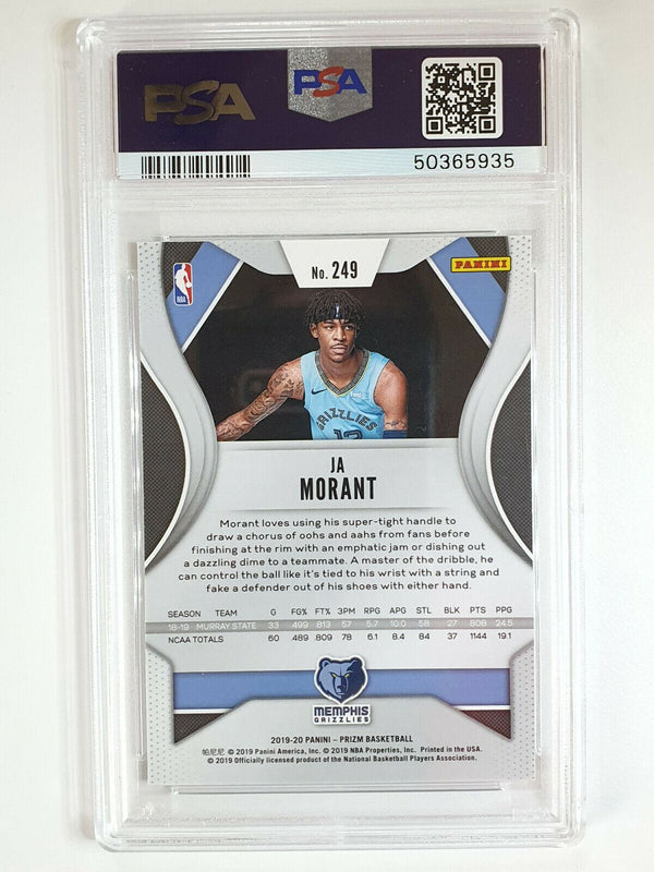 2019 Panini Prizm Ja Morant Rookie #249 - PSA 9