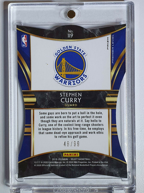 2019 Select Stephen Curry #119 PURPLE PRIZM /99 Die-Cut - Ready to Grade