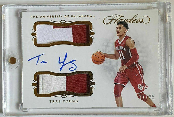 2019-20 Flawless Trae Young DUAL PATCH On Card AUTO 11/25 - JERSEY NUMBER