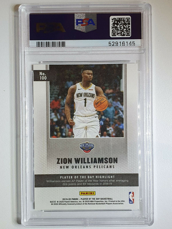 2019 Panini Zion Williamson Rookie #100 Player Of The Day SILVER - PSA 9 (POP 4)