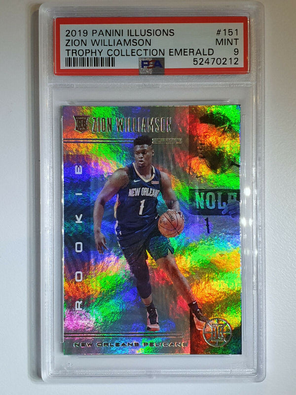 2019 Illusions Zion Williamson Rookie #151 Trophy Collection EMERALD - PSA 9