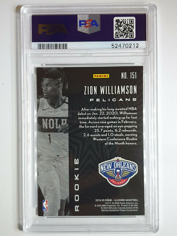 2019 Illusions Zion Williamson Rookie #151 Trophy Collection EMERALD - PSA 9