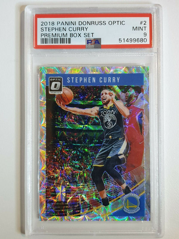 2018 Donruss Optic Stephen Curry #2 PREMIUM BOX Prizm /249 - PSA 9 (POP 11)