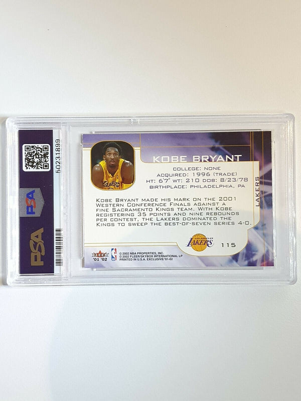 2001 Fleer Exclusive Kobe Bryant #115 MEMBERS ONLY Stamped - PSA 9 (POP 3)