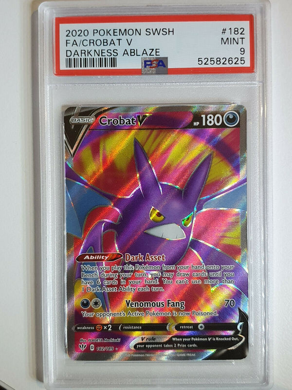 2020 Pokemon Crobat V 182/189 Full Art Darkness Ablaze - PSA 9