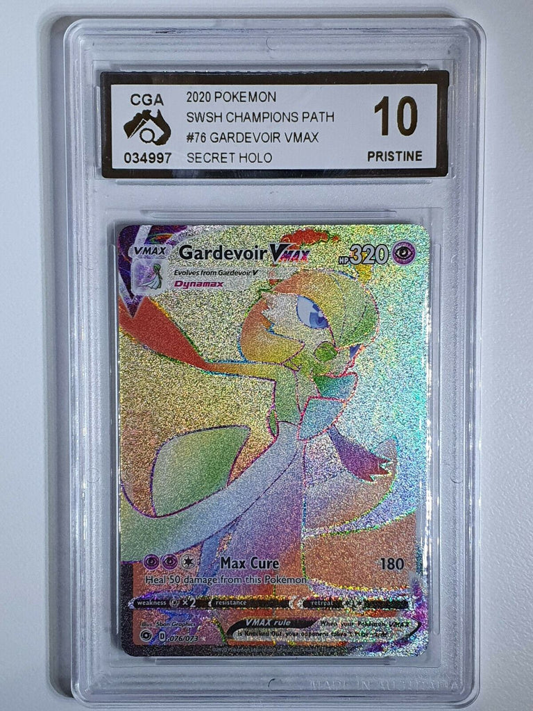 Pokemon Gardevoir Vmax 076/073 Secret Champion's Path - CGA 10 PRISTIN Perfect Edges Cards Pokemon Gardevoir Vmax 076/073 Secret Champion's Path - CGA 10 PRISTIN Perfect Edges Cards