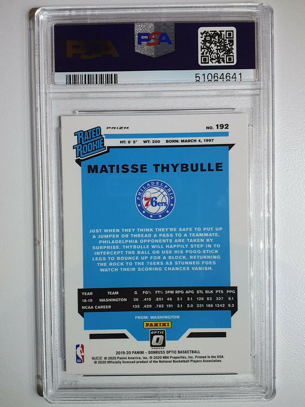 2019 Donruss Optic Matisse Thybulle Rookie #192 PURPLE PRIZM - PSA 9 (POP 22)