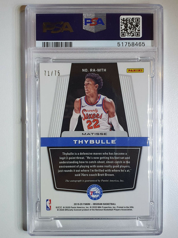 2019 Obsidian Matisse Thybulle Rookie Auto /75 PURPLE ETCH - PSA 9 (POP 2)