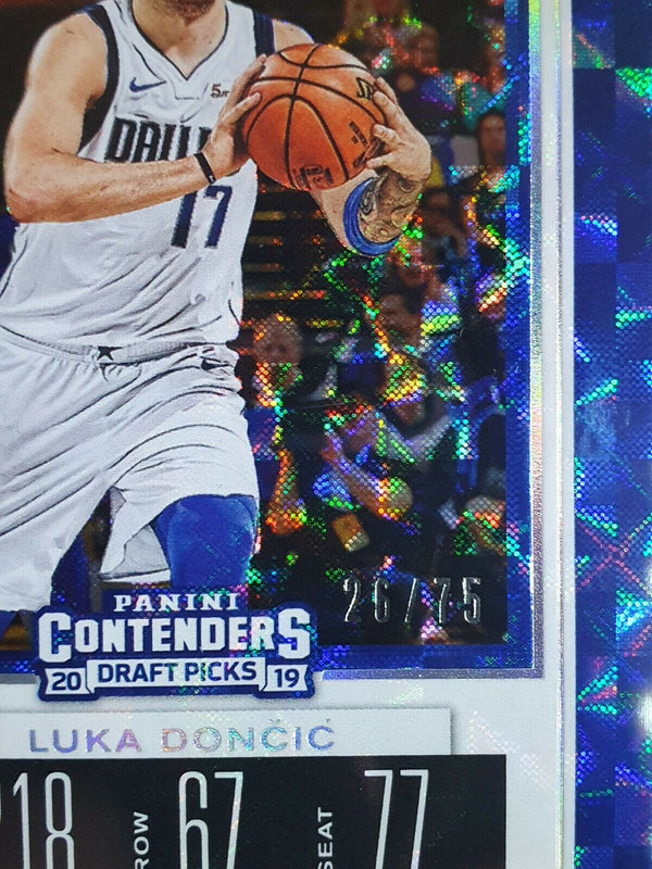 2019 Contenders Luka Doncic #39 HYPER BLUE PRIZM /75 - PSA 9 (POP 5)