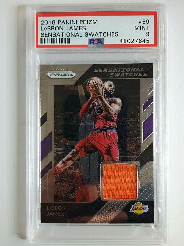 2018 Prizm Lebron James Sensational Swatches #PATCH Game Worn Jersey - PSA 9