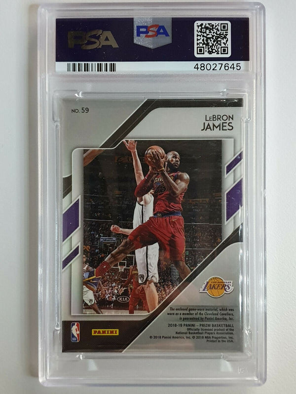 2018 Prizm Lebron James Sensational Swatches #PATCH Game Worn Jersey - PSA 9