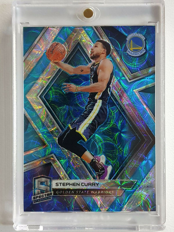 2018 Panini Spectra Stephen Curry #65 NEON BLUE Prizm /75 - Ready to Grade