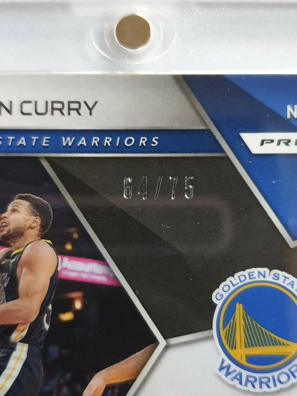 2018 Panini Spectra Stephen Curry #65 NEON BLUE Prizm /75 - Ready to Grade