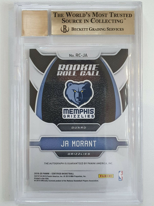 2019 Certified Ja Morant Rookie Auto #36 MIRROR CAMO /25  - BGS 9 (Auto 10)