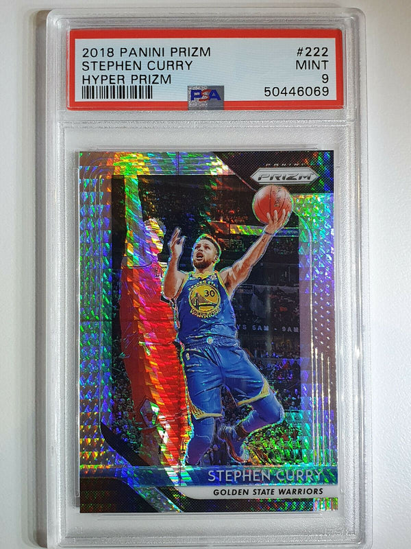 2018 Panini Prizm Stephen Curry #222 HYPER Prizm - PSA 9