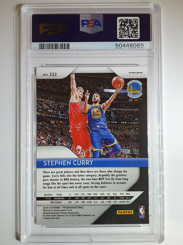 2018 Panini Prizm Stephen Curry #222 HYPER Prizm - PSA 9