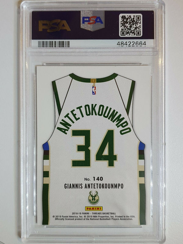 2018 Panini Threads Giannis Antetokounmpo #140 DAZZLE Prizm - PSA 9 (POP 10)