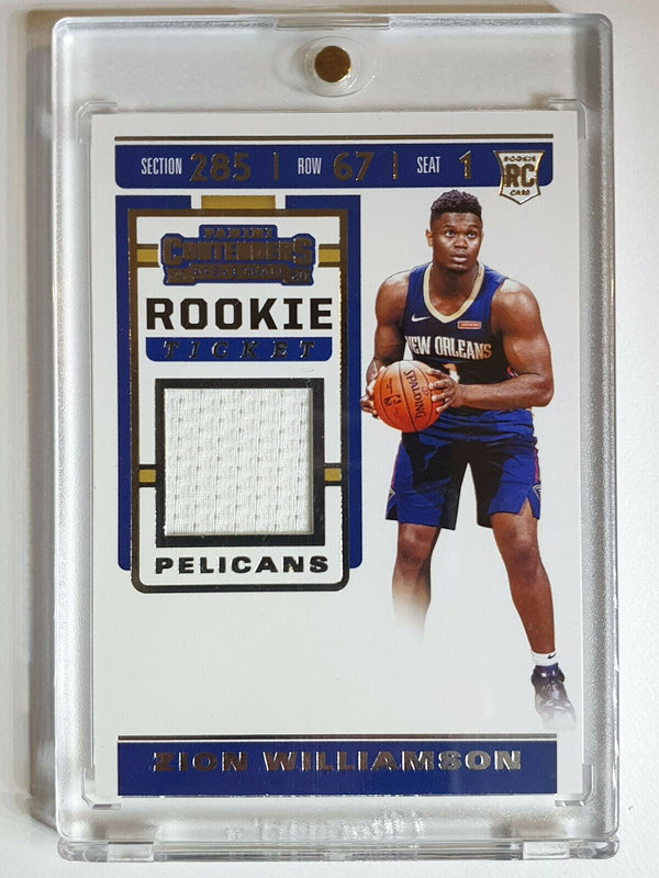 2019 Contenders Zion Williamson Patch #Rookie Ticket (Game Worn Jersey) - GEM