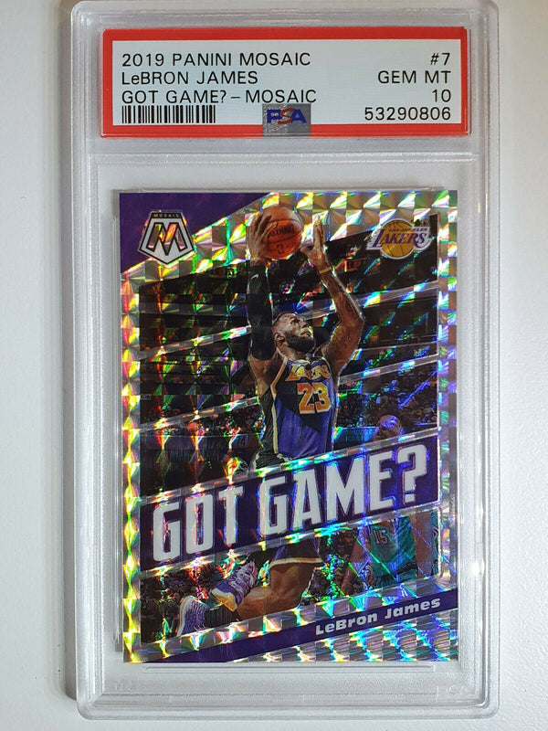 2019 Panini Mosaic Lebron James #7 Got Game MOSAIC Prizm - PSA 10