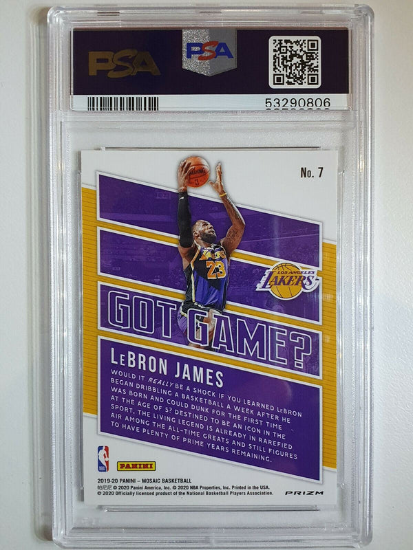 2019 Panini Mosaic Lebron James #7 Got Game MOSAIC Prizm - PSA 10