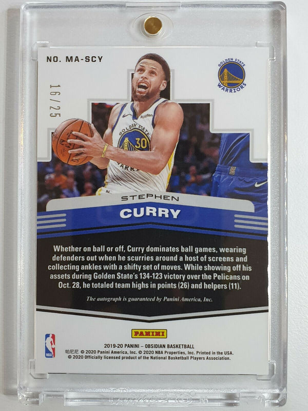 2019 Obsidian Stephen Curry Auto #MATRIX HOLO Prizm /25 - True Gem