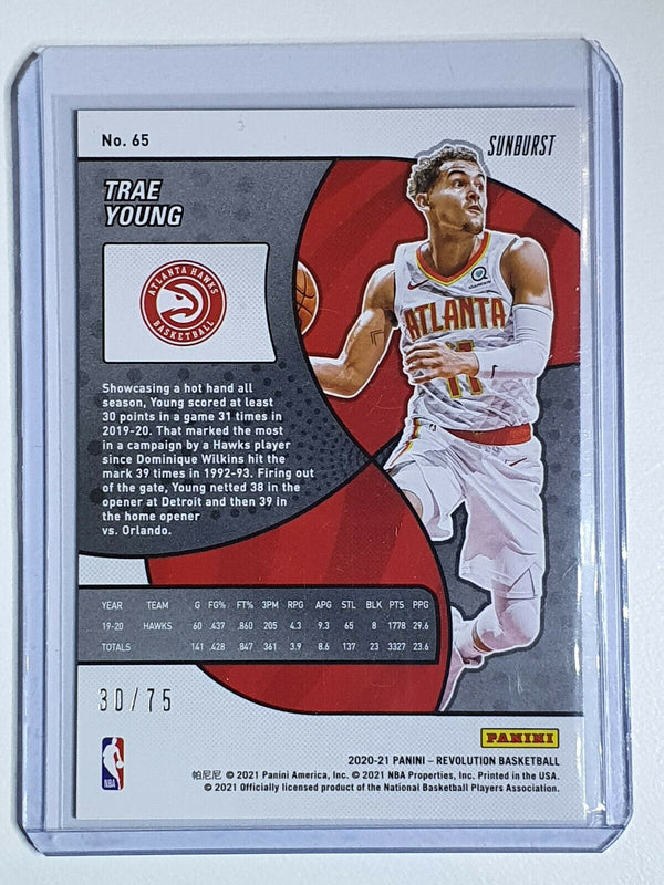 2020 Panini Revolution Trae Young #65 SUNBURST Prizm /75 - Ready to Grade