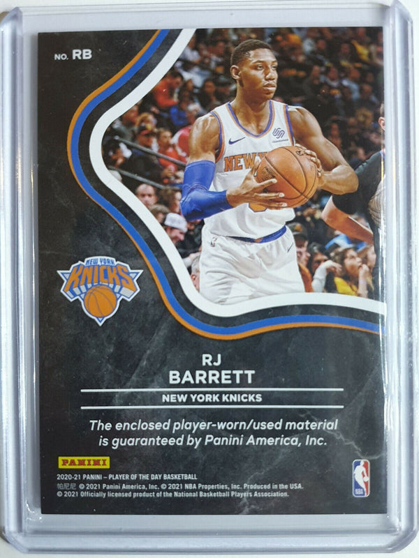 2020 Panini RJ Barrett #RB Game Worn Jersey BLUE /99 - Ready for Grading