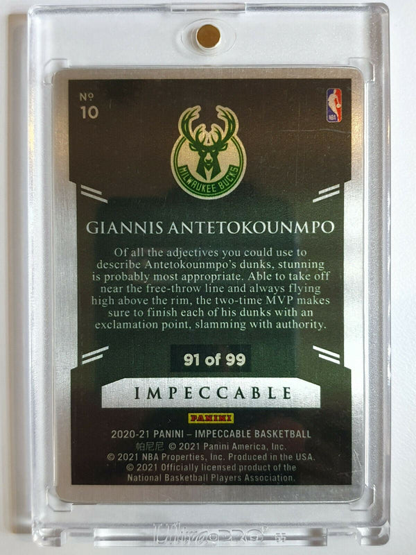 2020 Impeccable Giannis Antetokounmpo #10 STAINLESS STARS /99 - Ready to Grade