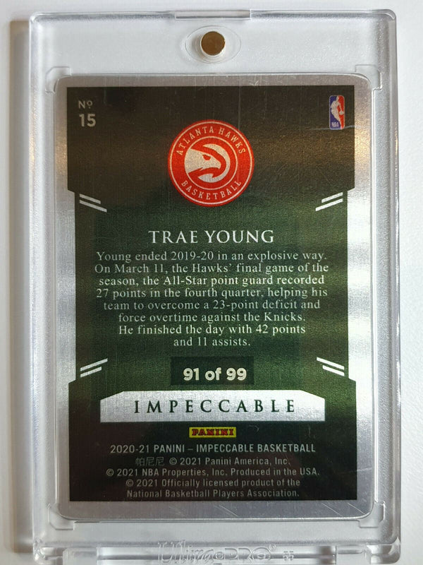2020 Impeccable Trae Young #15 STAINLESS STARS /99 - Ready to Grade