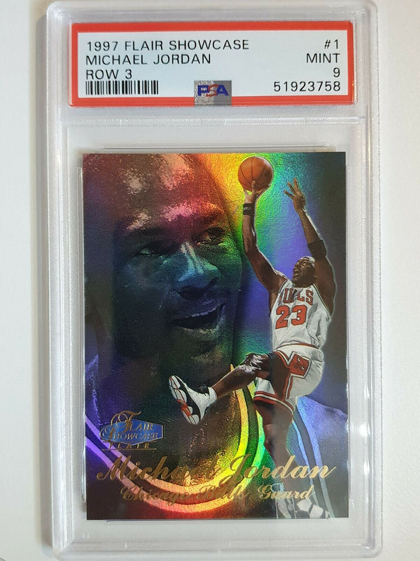 1997 Flair Showcase Michael Jordan #1 ROW 3 - PSA 9