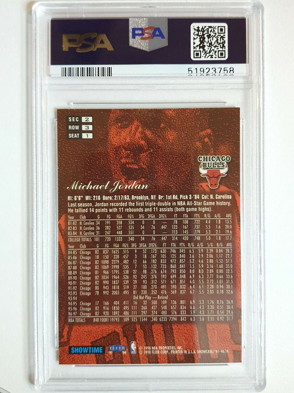 1997 Flair Showcase Michael Jordan #1 ROW 3 - PSA 9